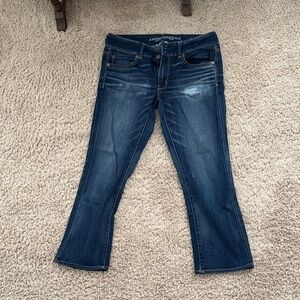 American Eagle Outfitters Dark Blue Cropped Jeans
